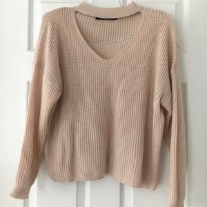 White Fox Clansy Knit Blush Sweater